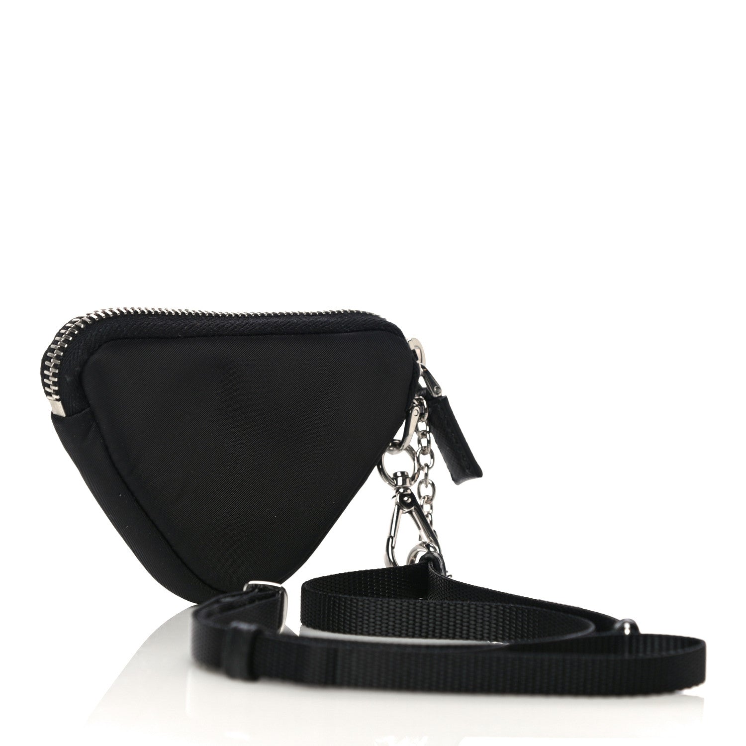 Prada Tessuto Nylon Saffiano Triangle Cargo Pouch Black 2 of 8