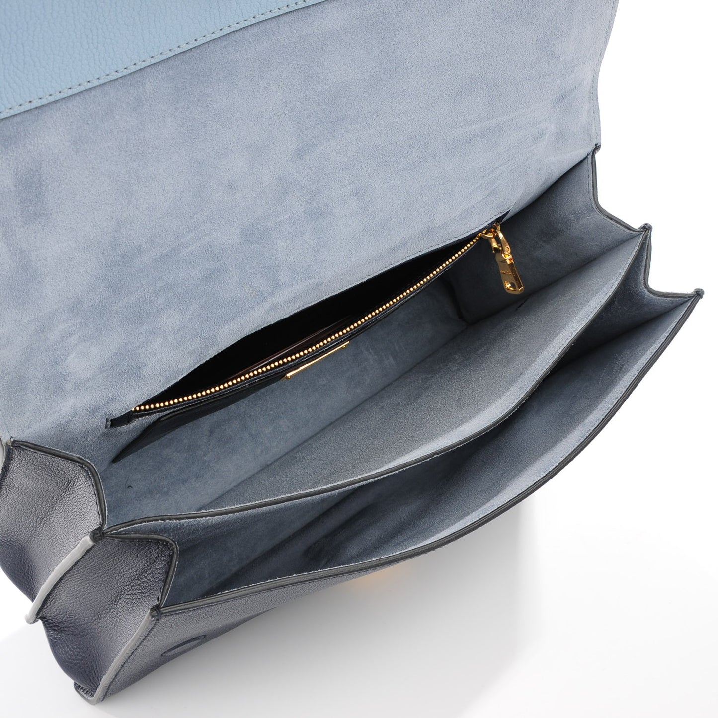 Goatskin Bandoliera Madras Bi-Color Shoulder Bag Cielo Baltico