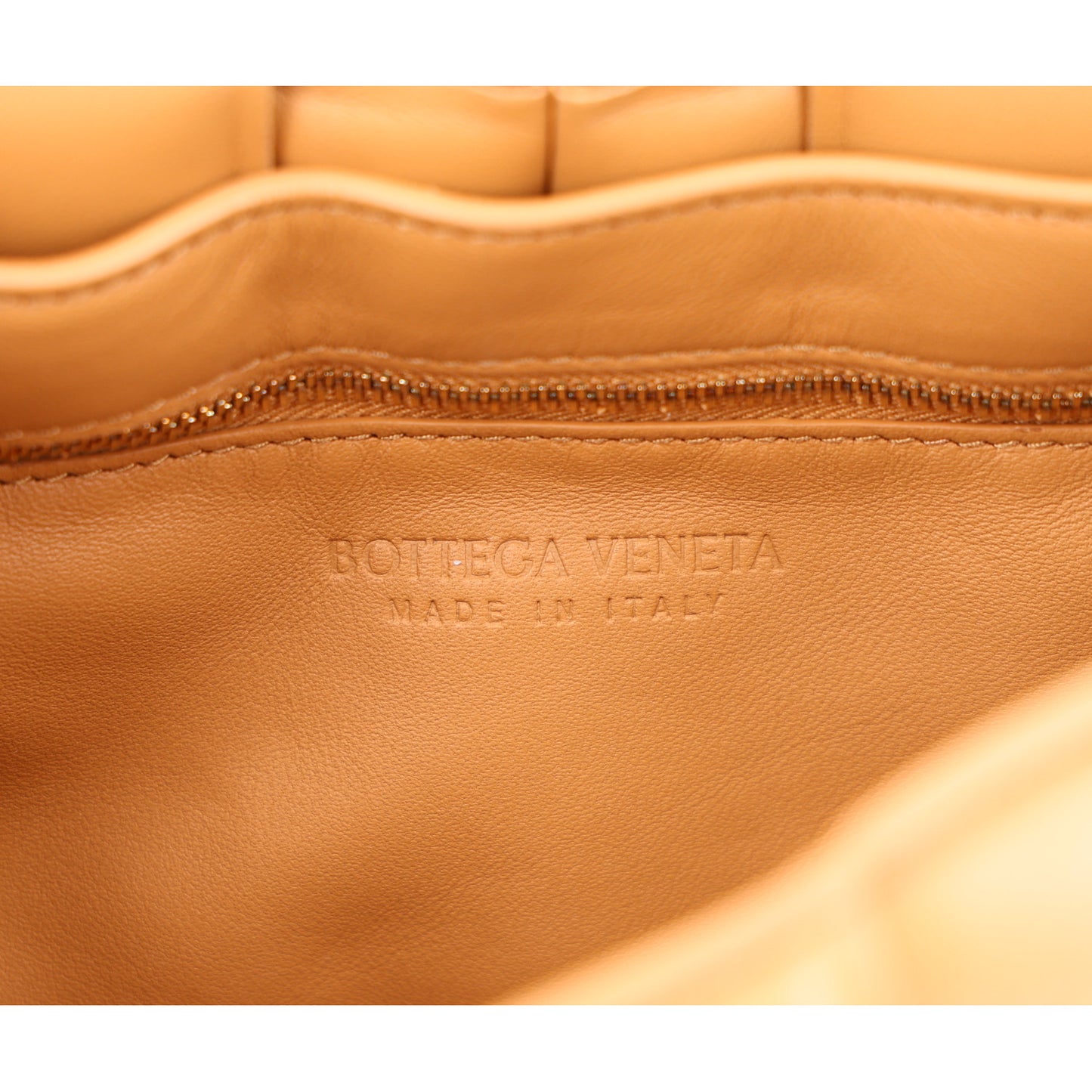 Lambskin Maxi Intreccio Padded Chain Cassette Crossbody Bag Caramel
