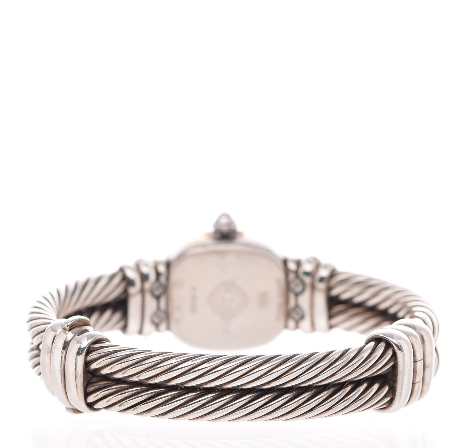 David Yurman Sterling Silver Diamond Mother of Pearl 19mm Cable Chelsea Quartz Watch 4 of 6