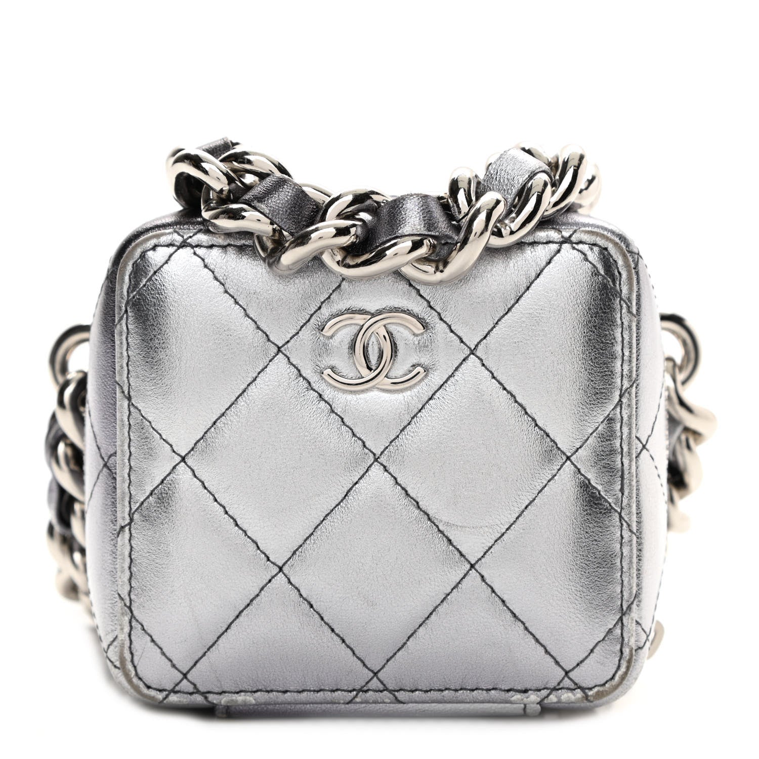 Chanel Gradient Metallic Lambskin Quilted Like A Wallet Clutch With Chain Silver Purple 1 of 12