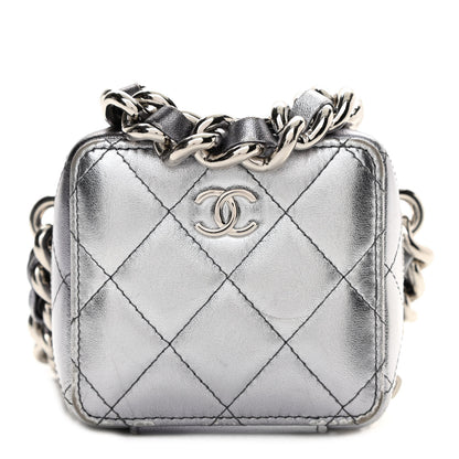 Chanel Gradient Metallic Lambskin Quilted Like A Wallet Clutch With Chain Silver Purple 1 of 12