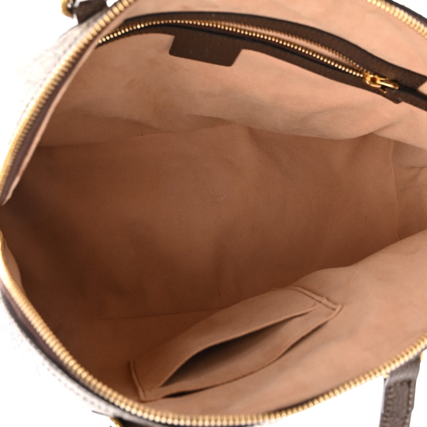 GG Supreme Monogram Web Medium Ophidia Top Handle Dome Bag Brown