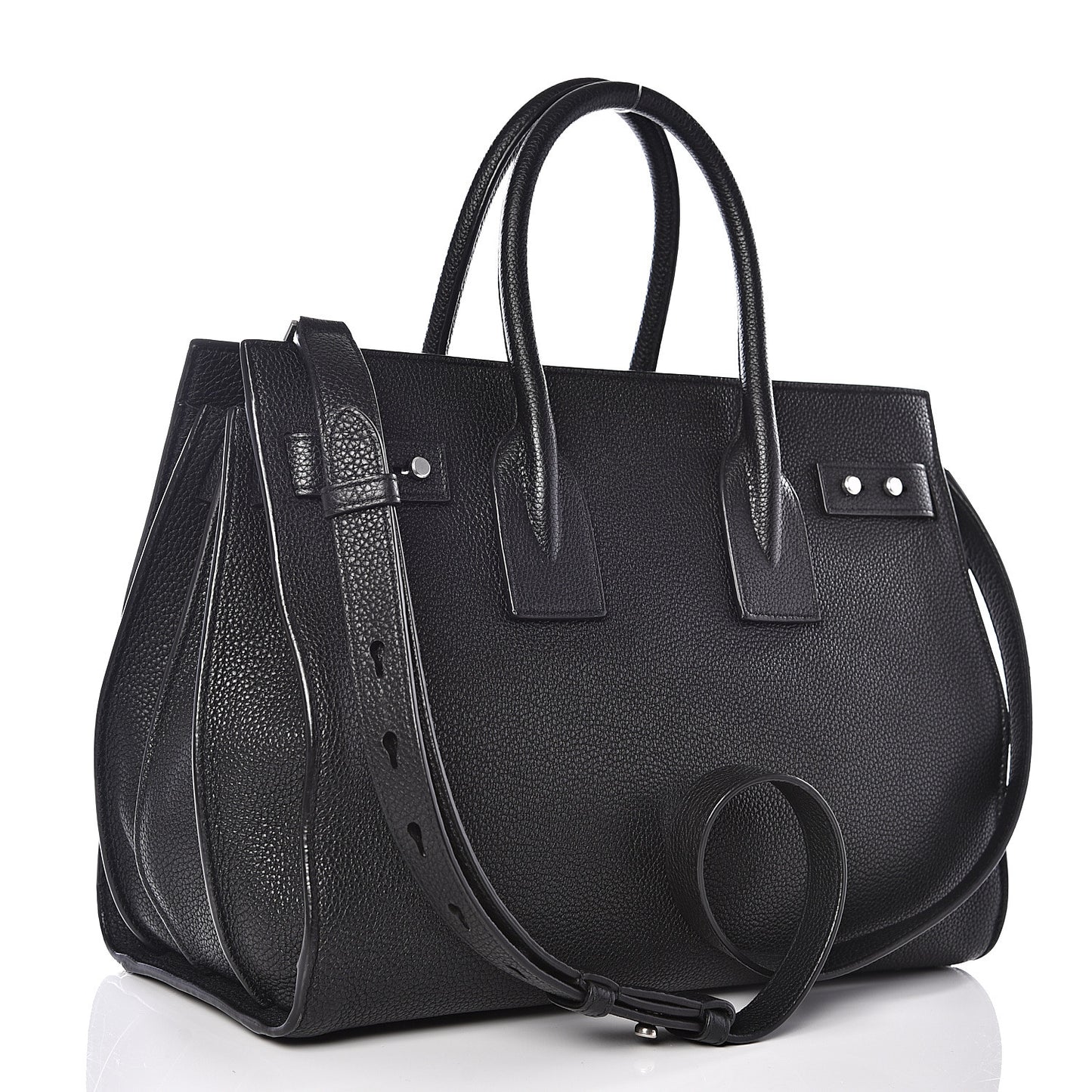 Grained Calfskin Small Supple Sac De Jour Black