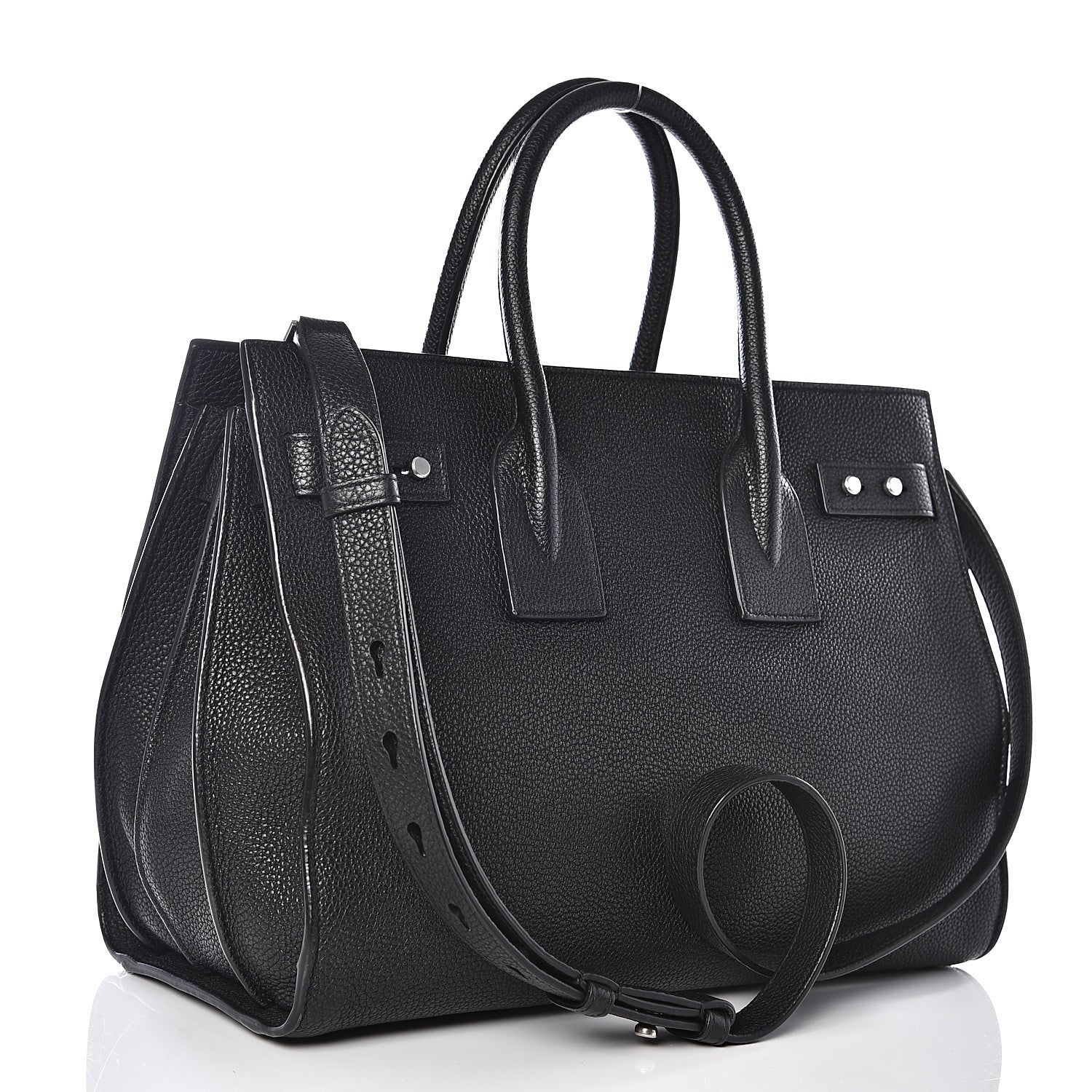 Saint Laurent Grained Calfskin Small Supple Sac De Jour Black 2 of 9