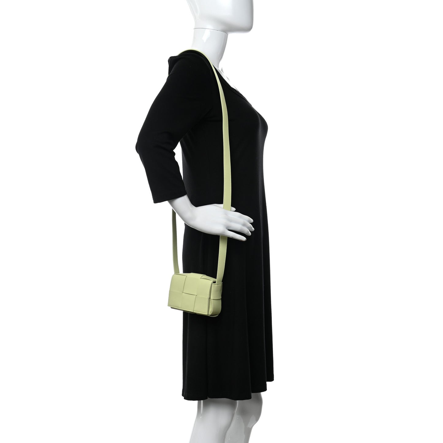 Lambskin Maxi Intrecciato Extra Mini Cassette Crossbody Bag Lemon Washed