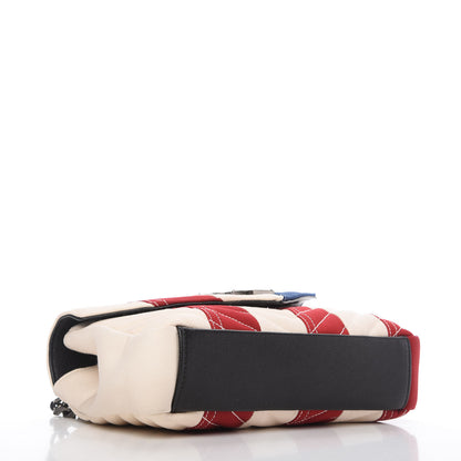Saint Laurent Canvas Matelasse Chevron American Flag Monogram Medium College Bag Red Blue 4 of 9