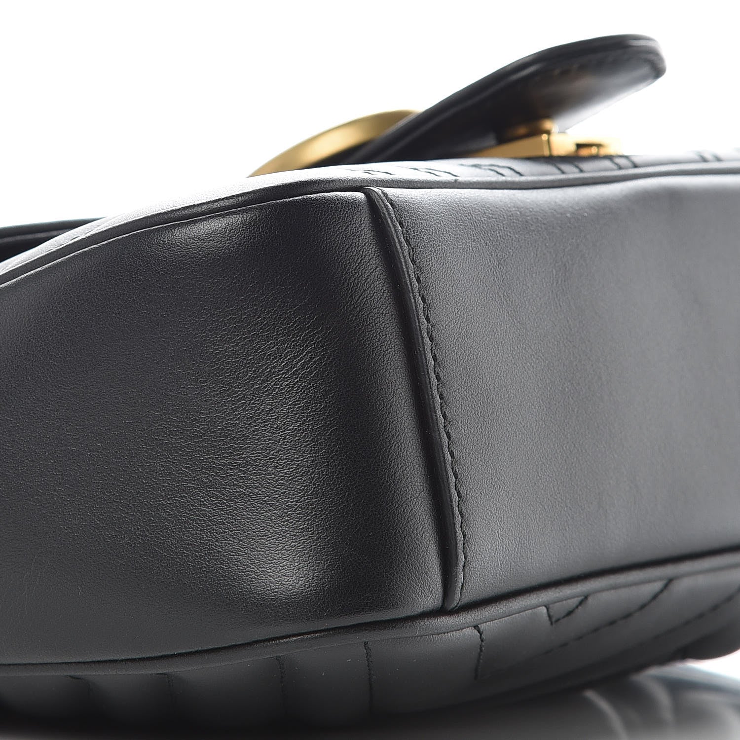 Gucci Calfskin Matelasse Small GG Marmont Shoulder Bag Black 5 of 9