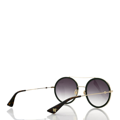 Gucci Metal Round Frame Sunglasses GG0061S Green Red 4 of 8