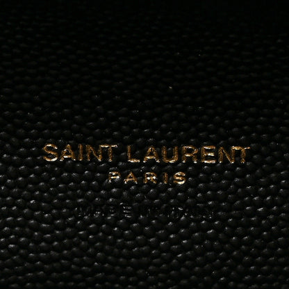 Saint Laurent Grain De Poudre Matelasse Chevron Monogram Envelope Clutch Black 6 of 8