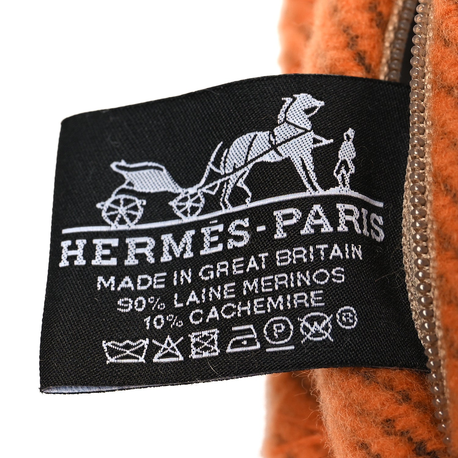 Hermes Wool Cashmere Avalon Pillow PM Ecru Potiron 3 of 3