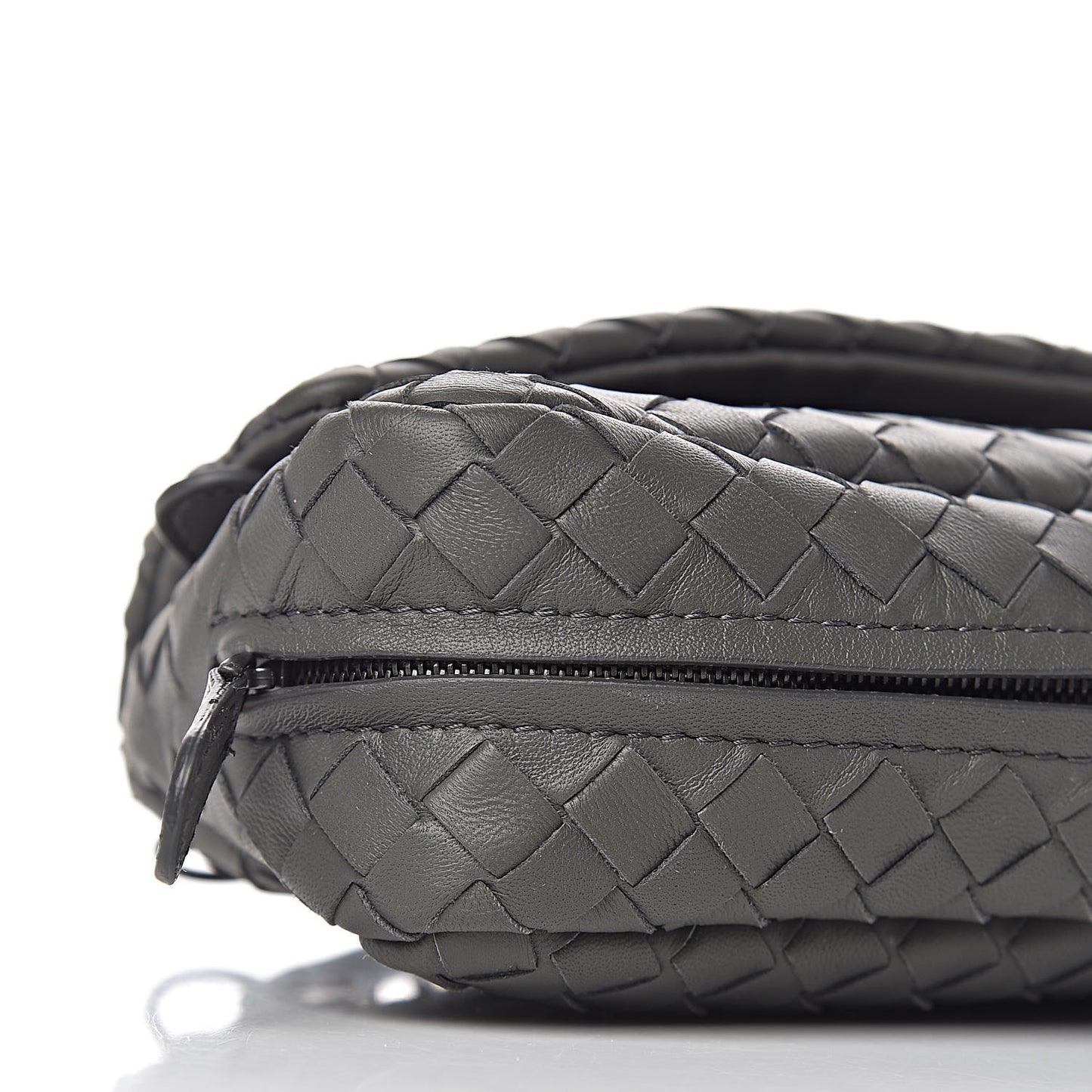 Nappa Intrecciato Small Chain Crossbody Light Grey