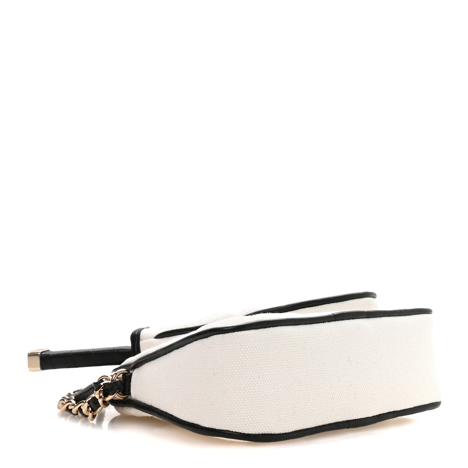 Chanel Canvas Calfskin Tennis Racket Mini Bag White Black 5 of 12