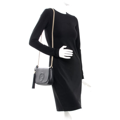 Gucci Pebbled Calfskin Medium Soho Flap Crossbody Black 2 of 8