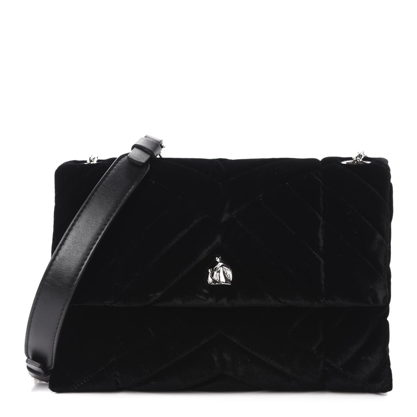 Velvet Mini Sugar Flap Shoulder Bag Black