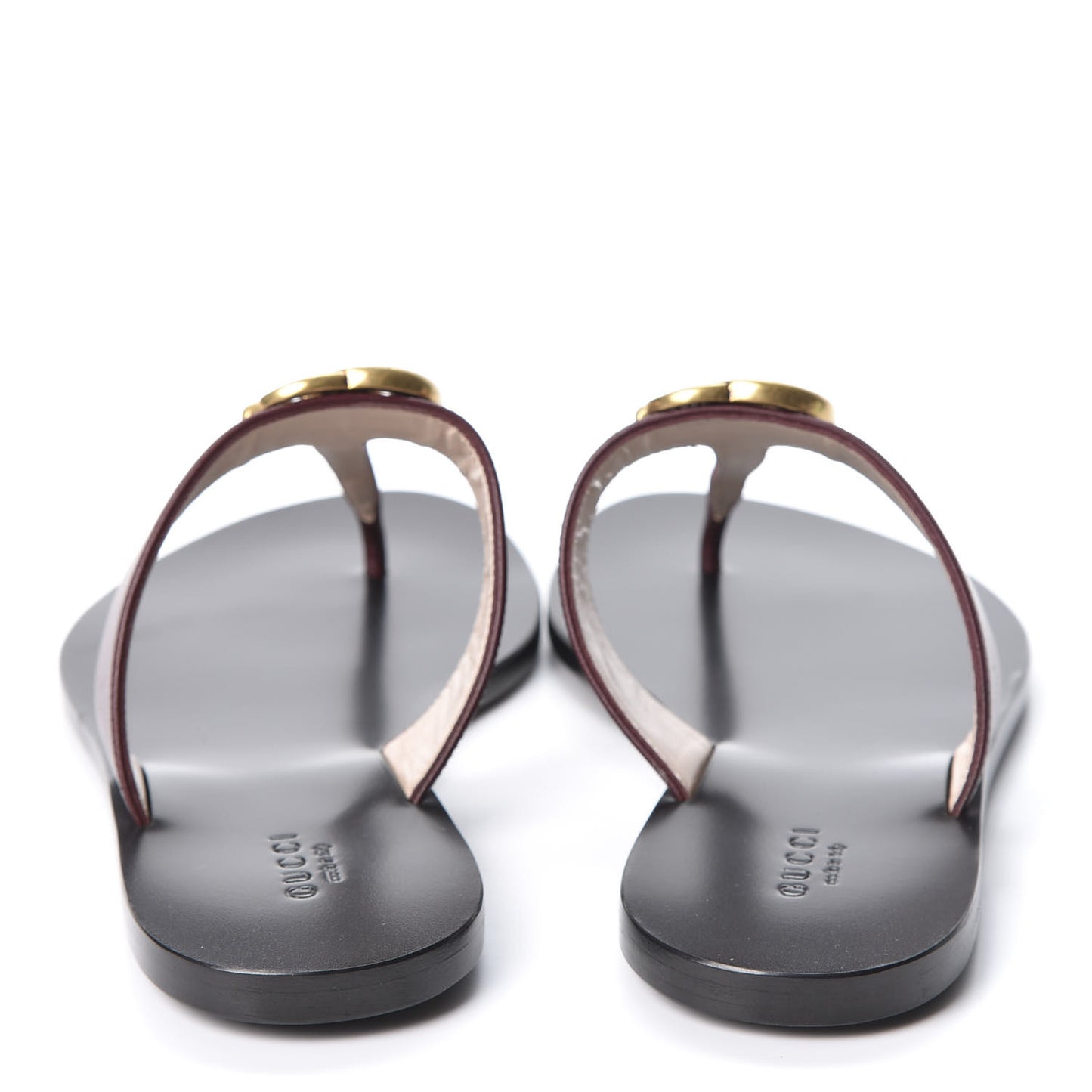 Calfskin GG Marmont Thong Sandals 37 Vintage Bordeaux
