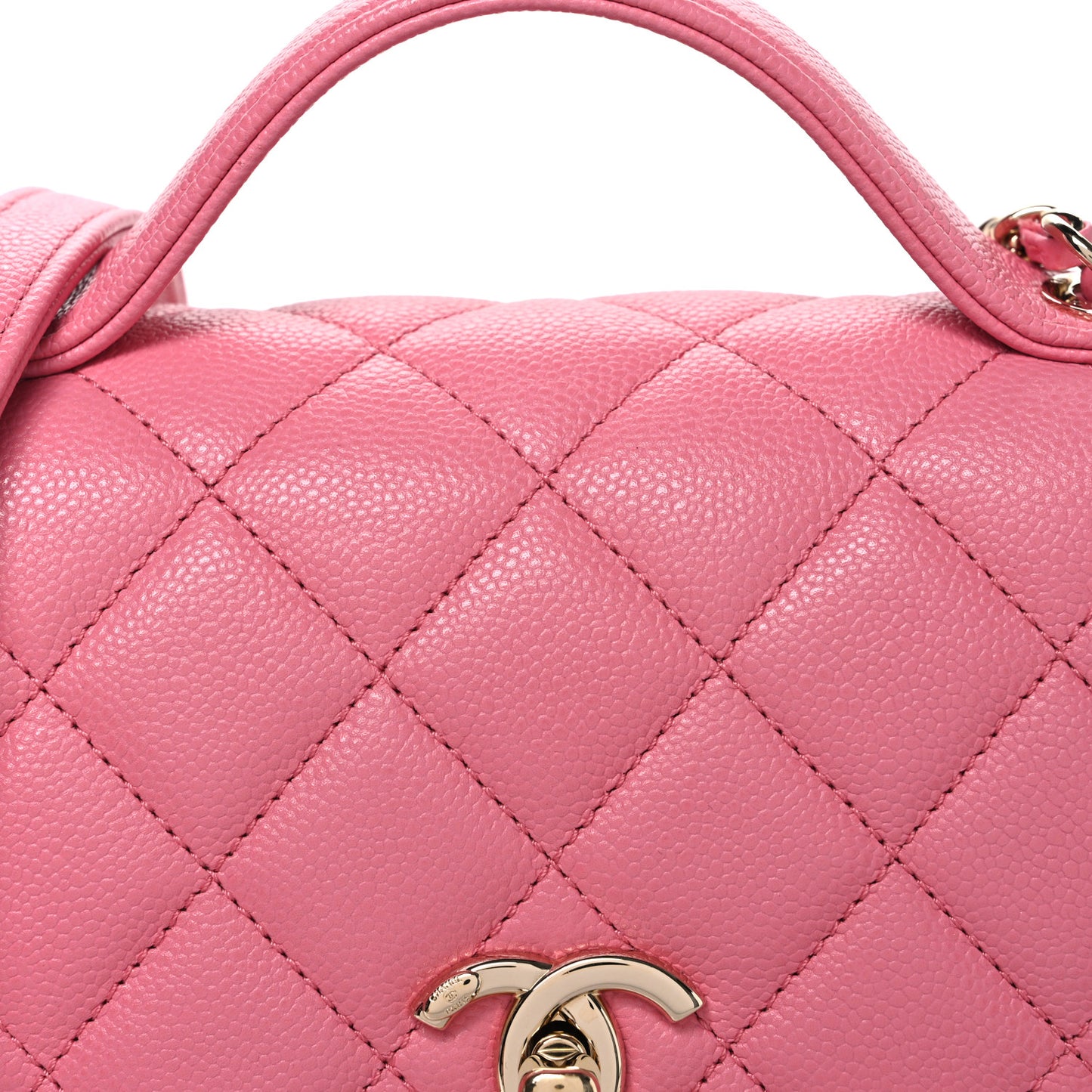 Caviar Quilted Small Business Affinity Flap Pink