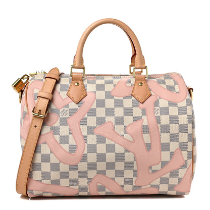 Louis Vuitton Damier Azur Tahitienne Speedy Bandouliere 30 Rose Ballerine 1 of 9
