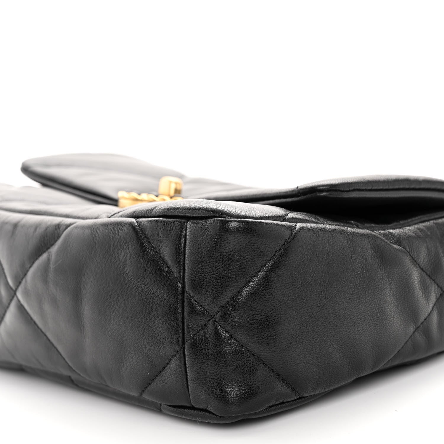 Chanel Shiny Goatskin Quilted Medium Chanel 19 Flap Black 9 of 9