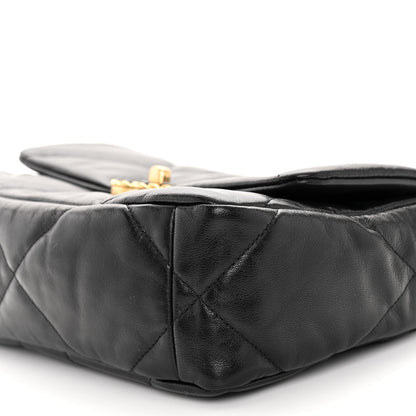Chanel Shiny Goatskin Quilted Medium Chanel 19 Flap Black 9 of 9