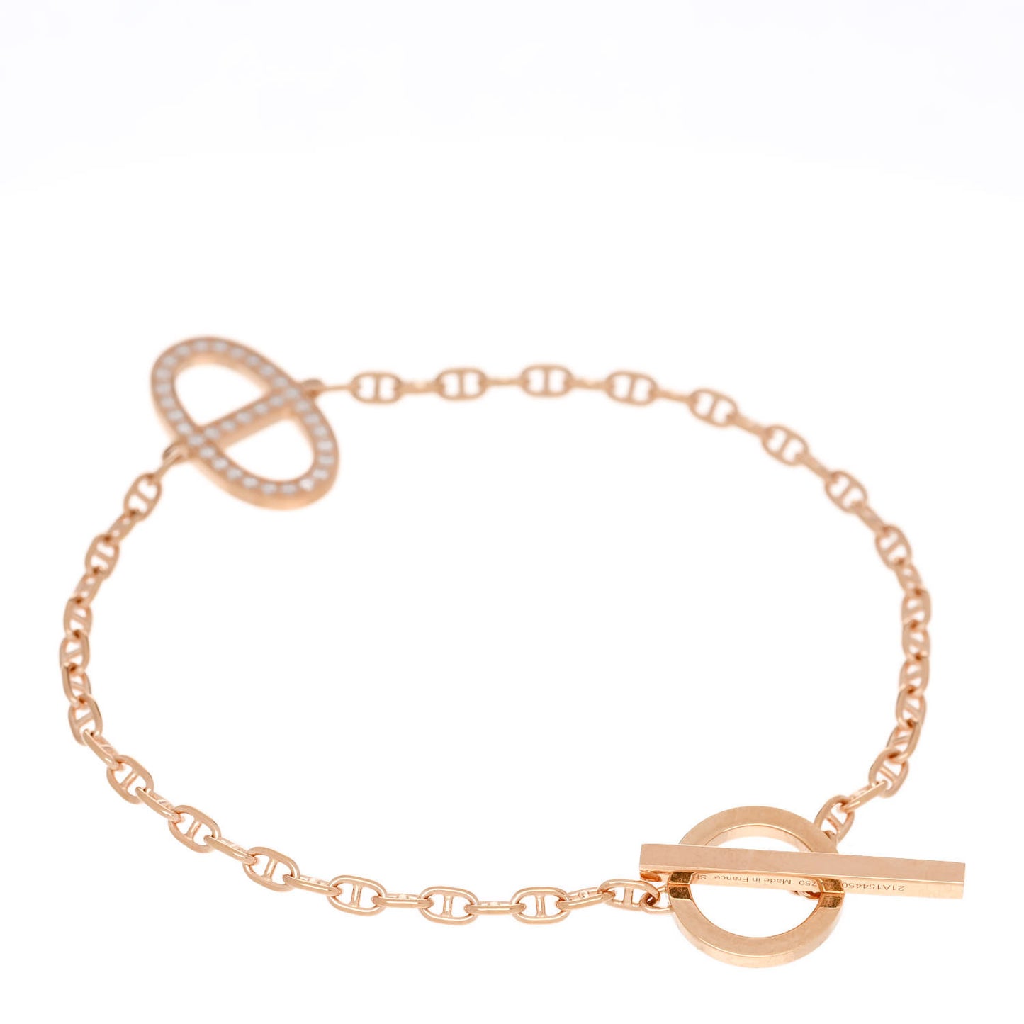 18K Rose Gold Diamond Chaine d'Ancre Contour Bracelet ST