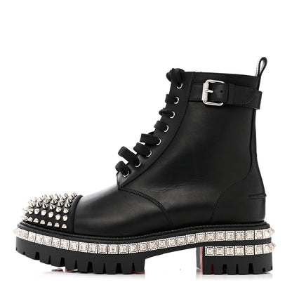 Christian Louboutin Spikes Combat Boots 38.5 Black 1 of 15