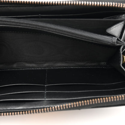 Gucci Calfskin Matelasse GG Marmont Zip Around Wallet Black 6 of 9