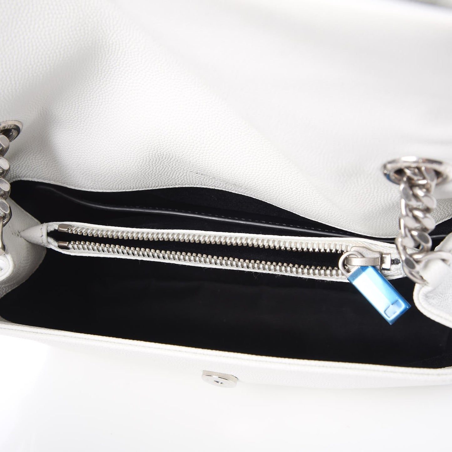 Grain De Poudre Small West Hollywood Monogram Fold-Over Bag Pearl White