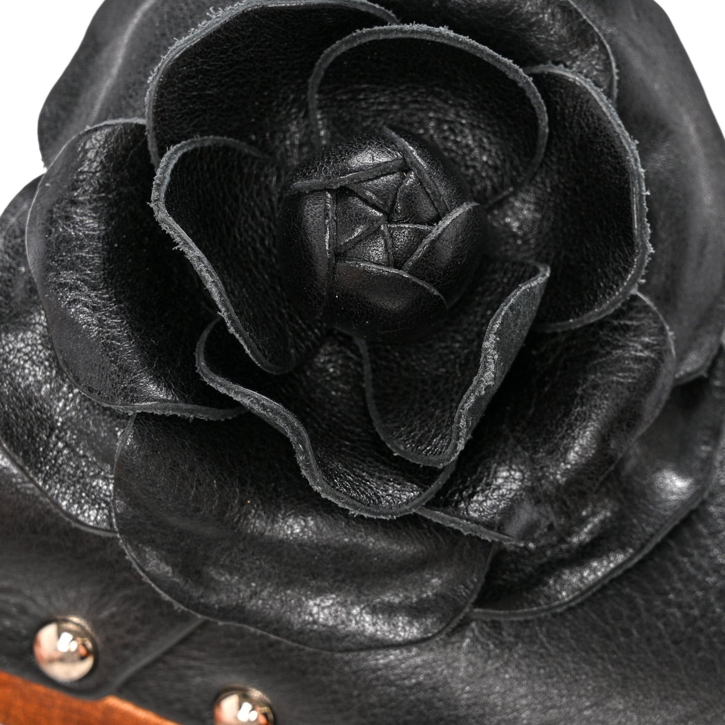 Calfskin Camellia Clogs 37 Black