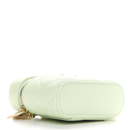 Chanel Caviar Quilted Small Handle With Care Vanity Case With Chain Light Green 4 of 9