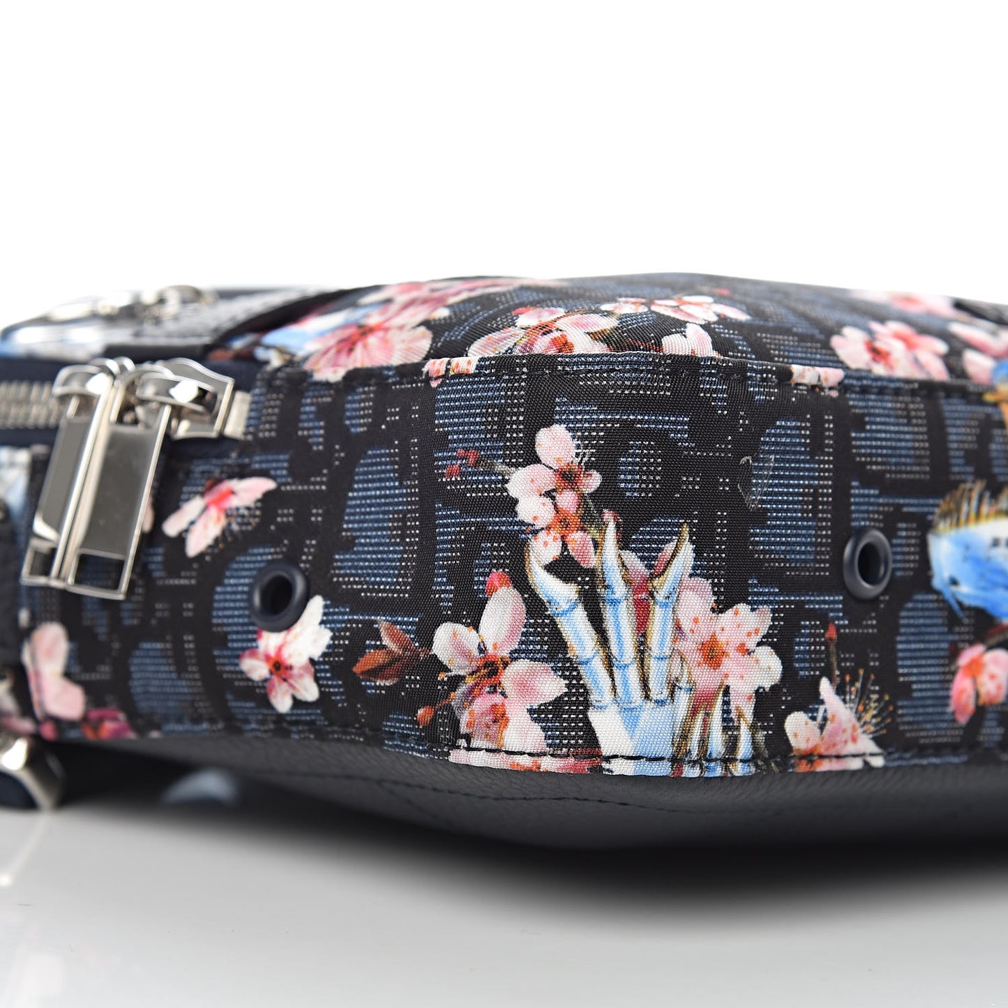 x Sorayama Nylon Grained Calfskin Safari Bag Navy Blue