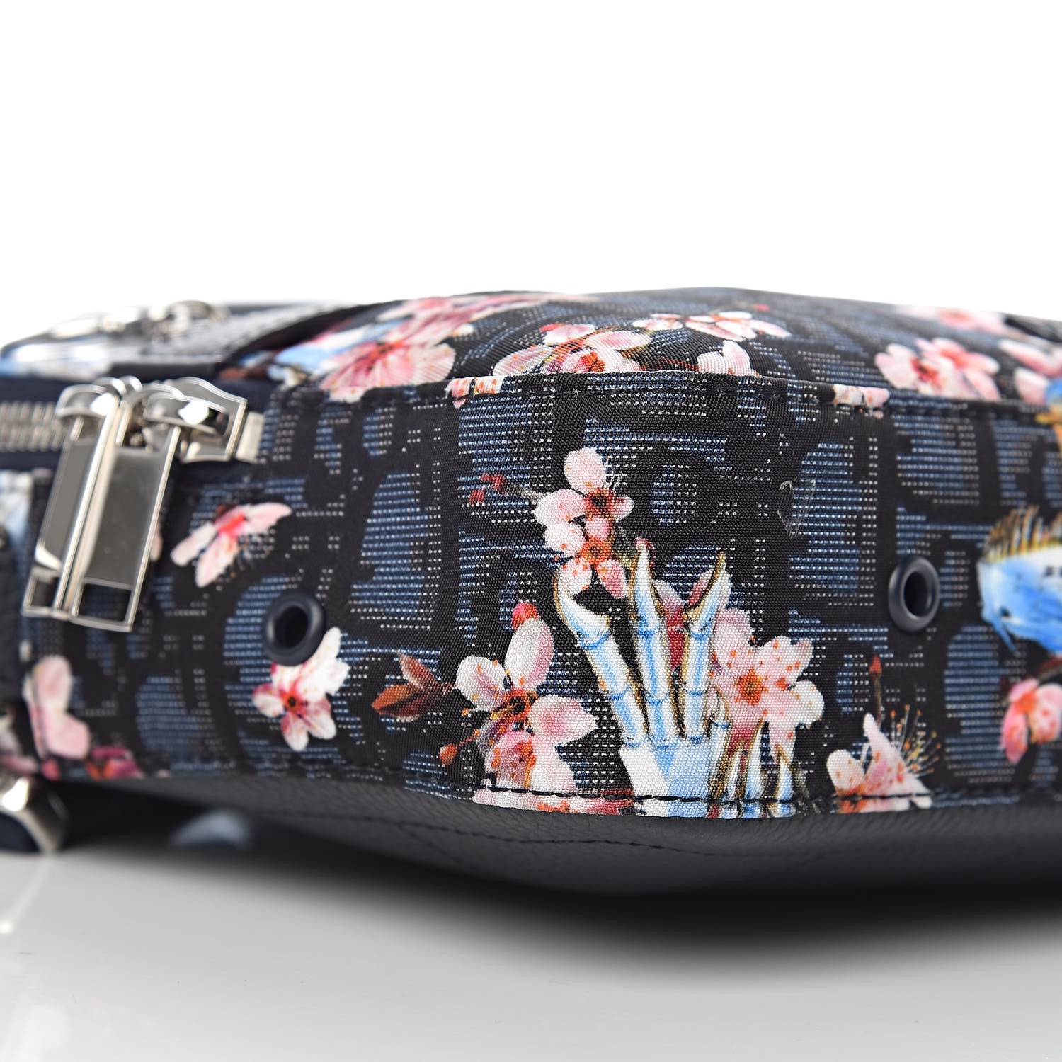 Christian Dior x Sorayama Nylon Grained Calfskin Safari Bag Navy Blue 8 of 10