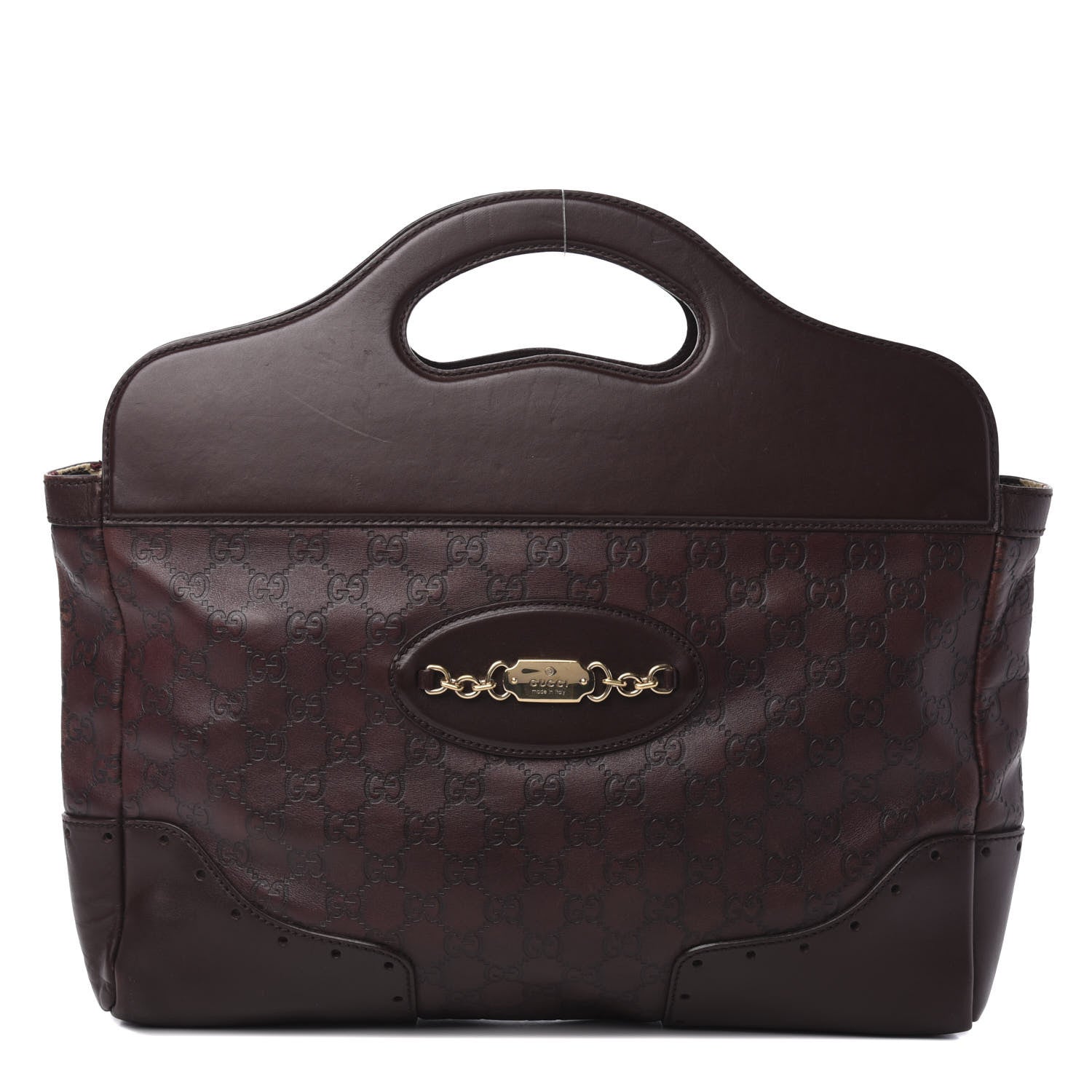 Gucci Guccissima Medium Punch Top Handle Tote Brown 1 of 11