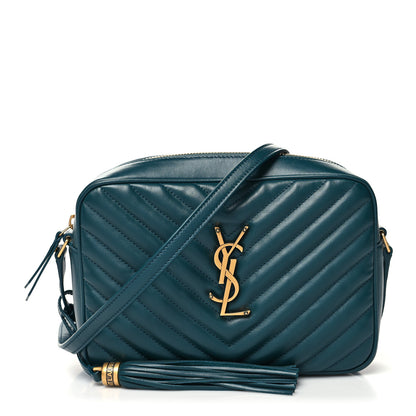 Saint Laurent Calfskin Matelasse Monogram Lou Camera Bag Sea Turquoise 1 of 9