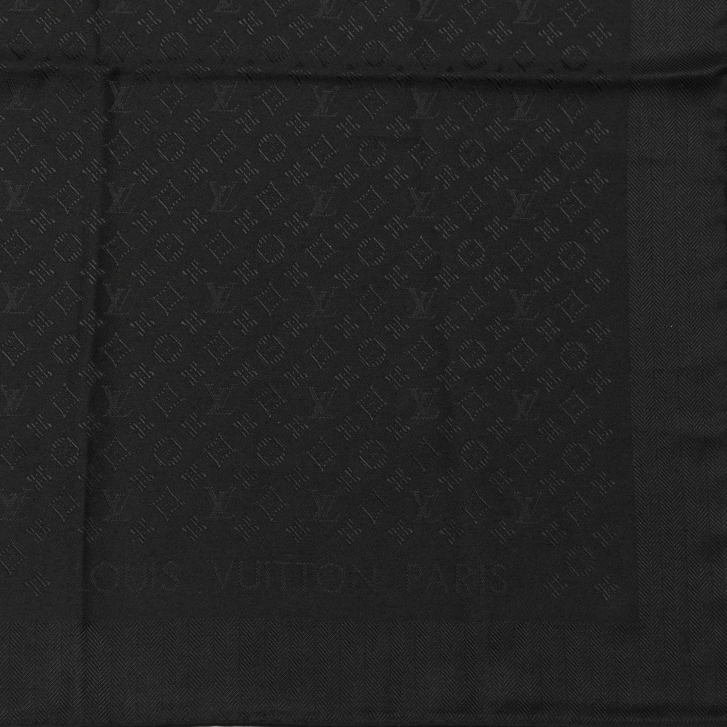 Louis Vuitton Silk Cashmere Monogram My Everything Shawl Black 2 of 4