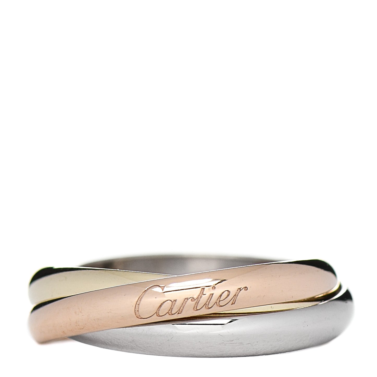 18K Pink Yellow White Gold Small Trinity Ring 54 6.75