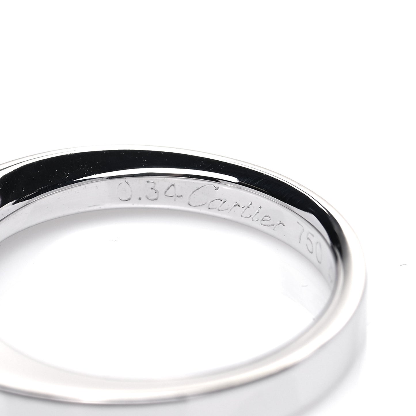 18K White Gold Diamond .34ct Date Solitaire Ring 48 4.5