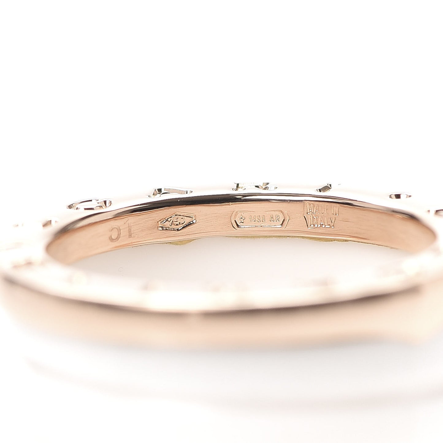 18K Rose Gold White Ceramic B.Zero1 Four-Band Ring 51 5.75