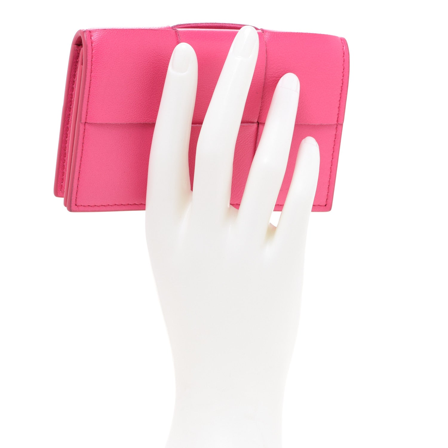 Bottega Veneta Nappa Maxi Intrecciato Card Holder Wallet Pink 2 of 7