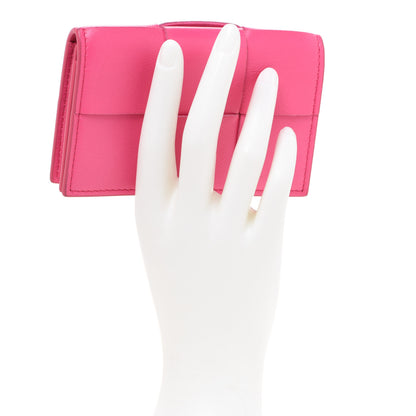 Bottega Veneta Nappa Maxi Intrecciato Card Holder Wallet Pink 2 of 7
