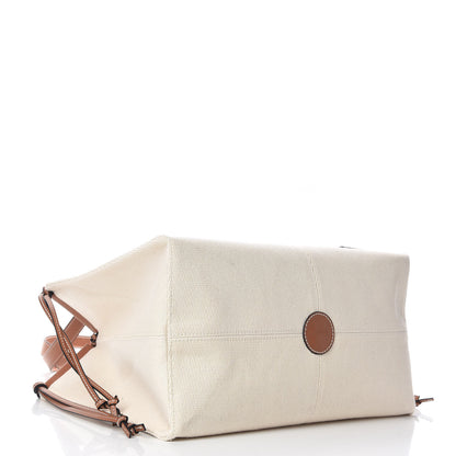 Loewe Canvas Calfskin Cushion Tote Beige 4 of 10