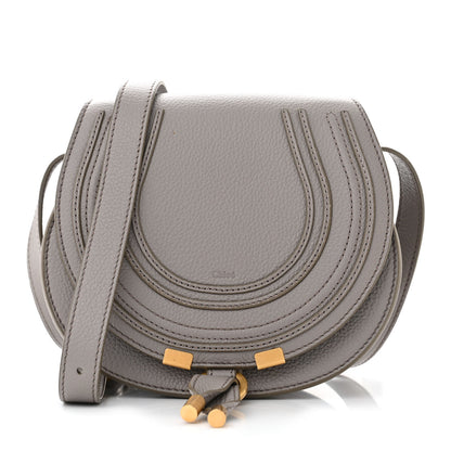 Chloe Grained Calfskin Small Marcie Saddle Bag Cashmere Grey 1 of 11