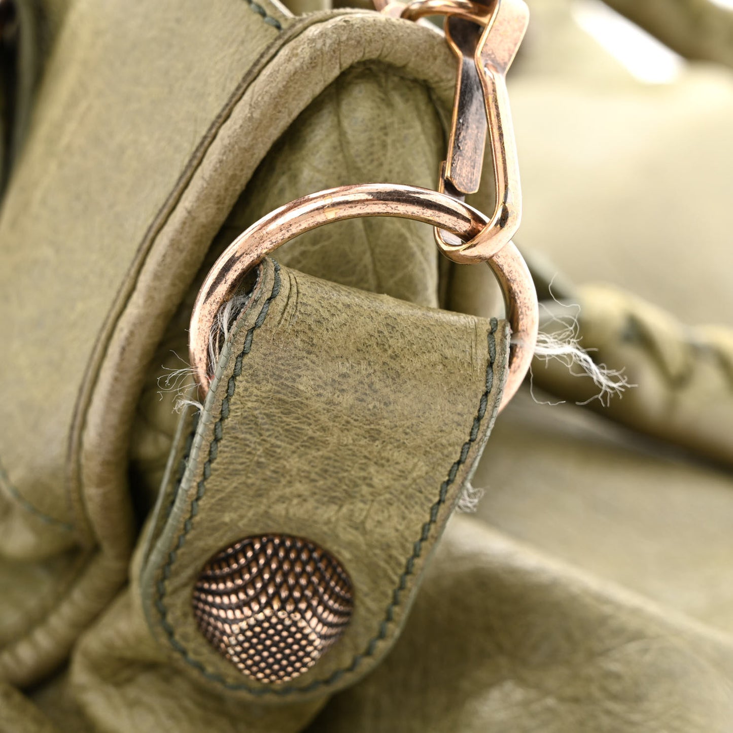 Agneau Giant 21 Rose Gold Hardware City Light Olive