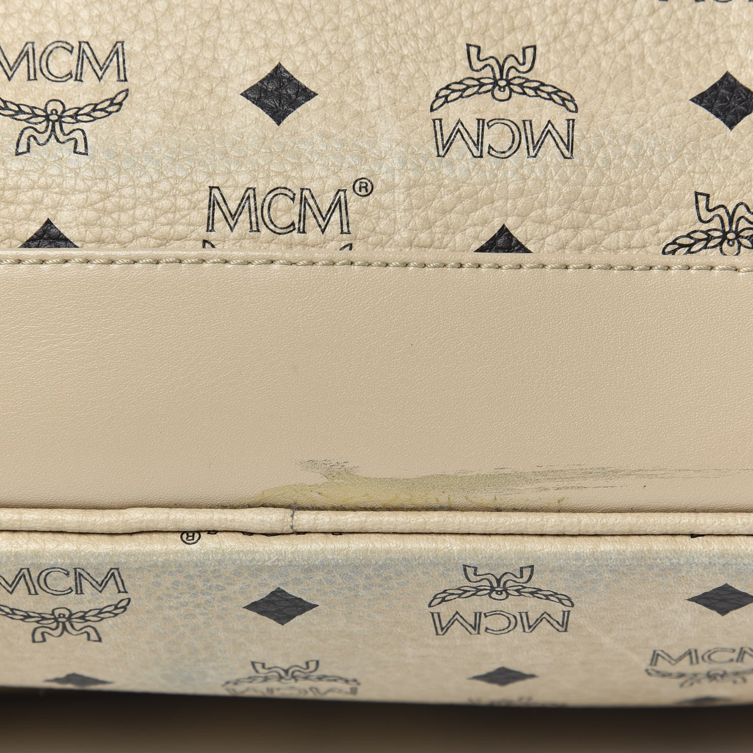 MCM Visetos Large Side Studs Stark Backpack Beige 11 of 12