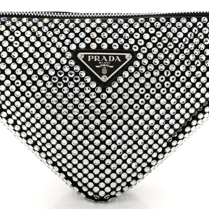 Prada Satin Crystal Triangle Pouch Cristal 6 of 10