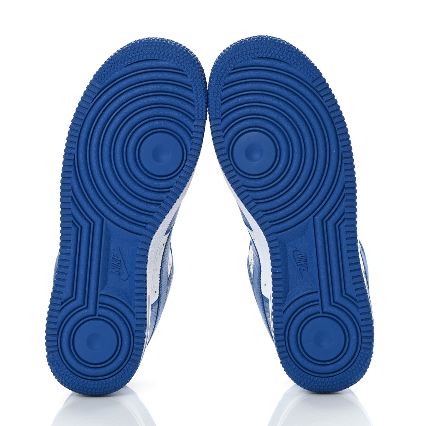 X NIKE AIR FORCE 1 Calfskin Monogram Mens Sneakers 6 Blue