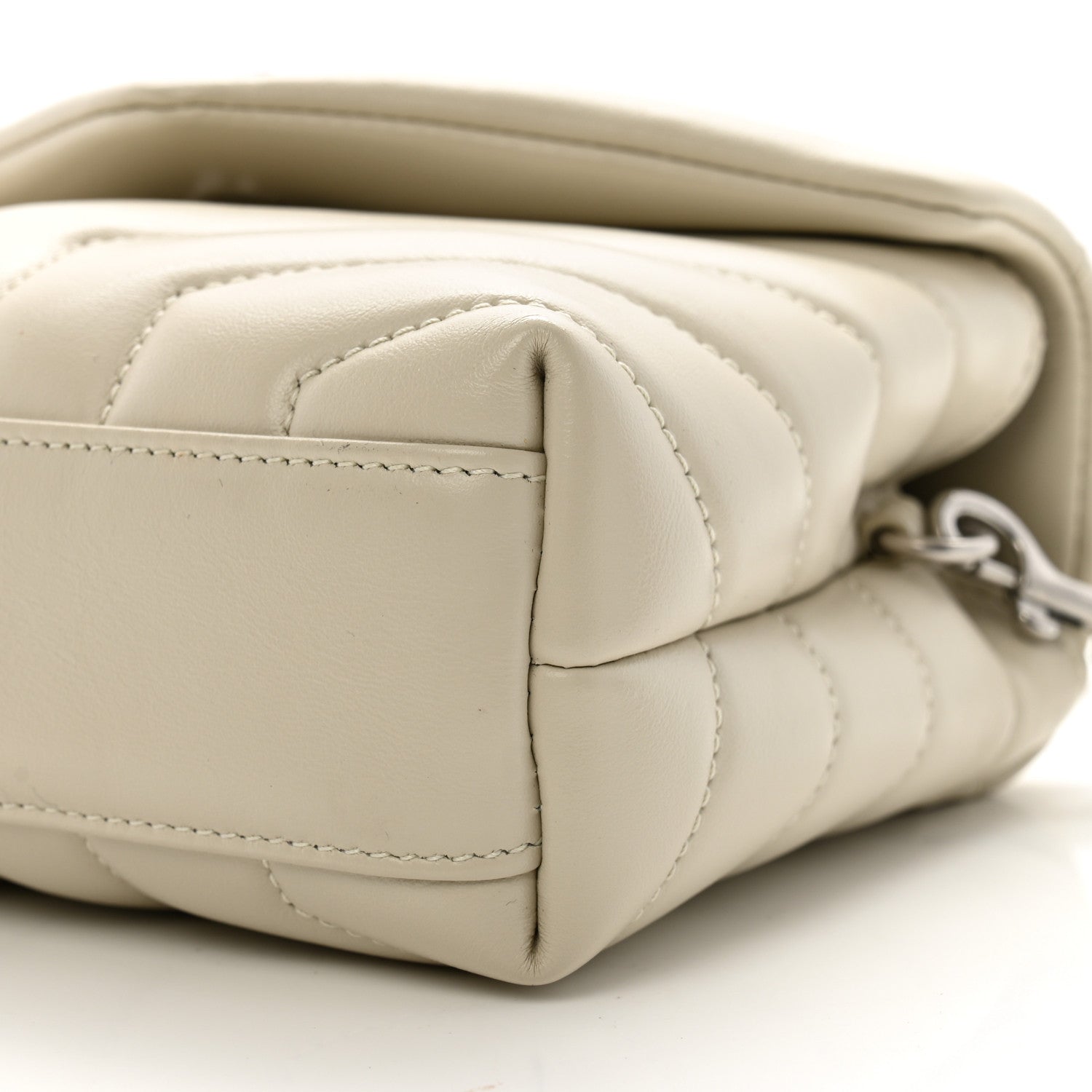 Saint Laurent Calfskin Y Quilted Monogram Toy Loulou Crossbody Bag Crema Soft 11 of 11