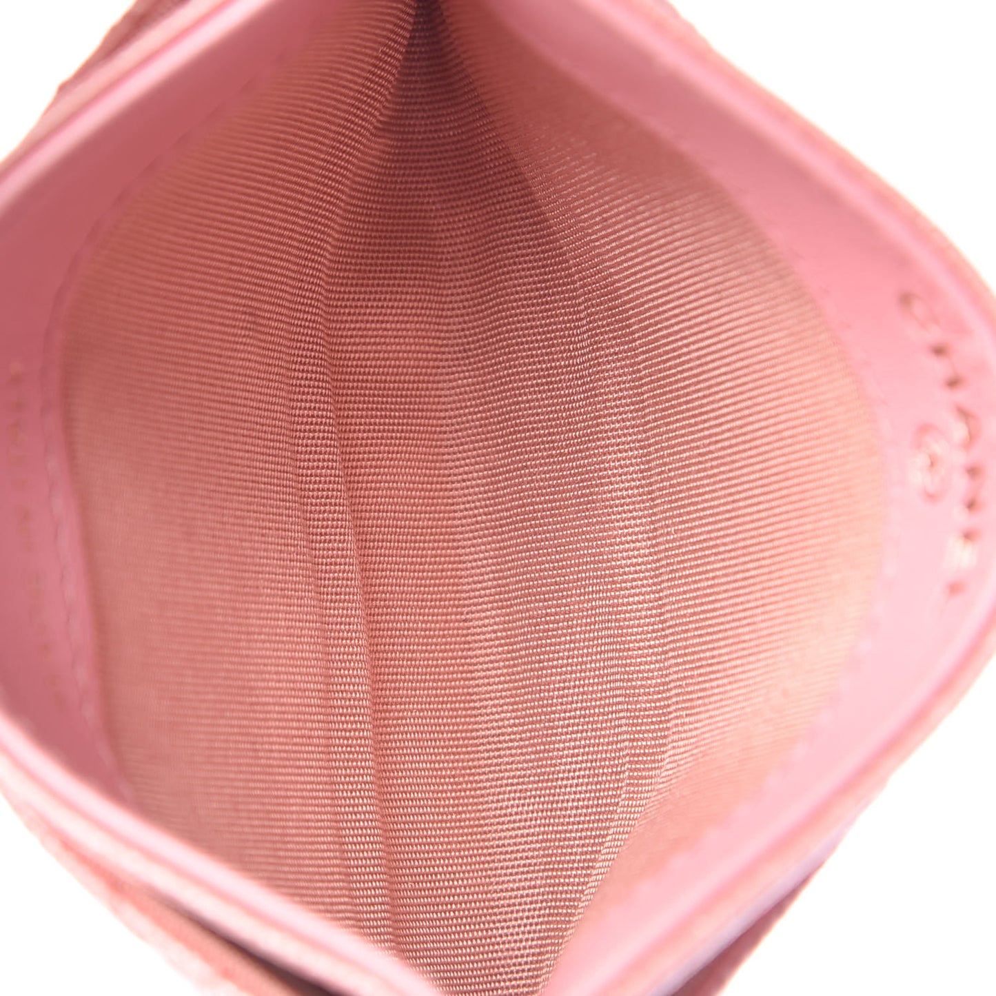 Iridescent Caviar Quilted Card Holder Pink