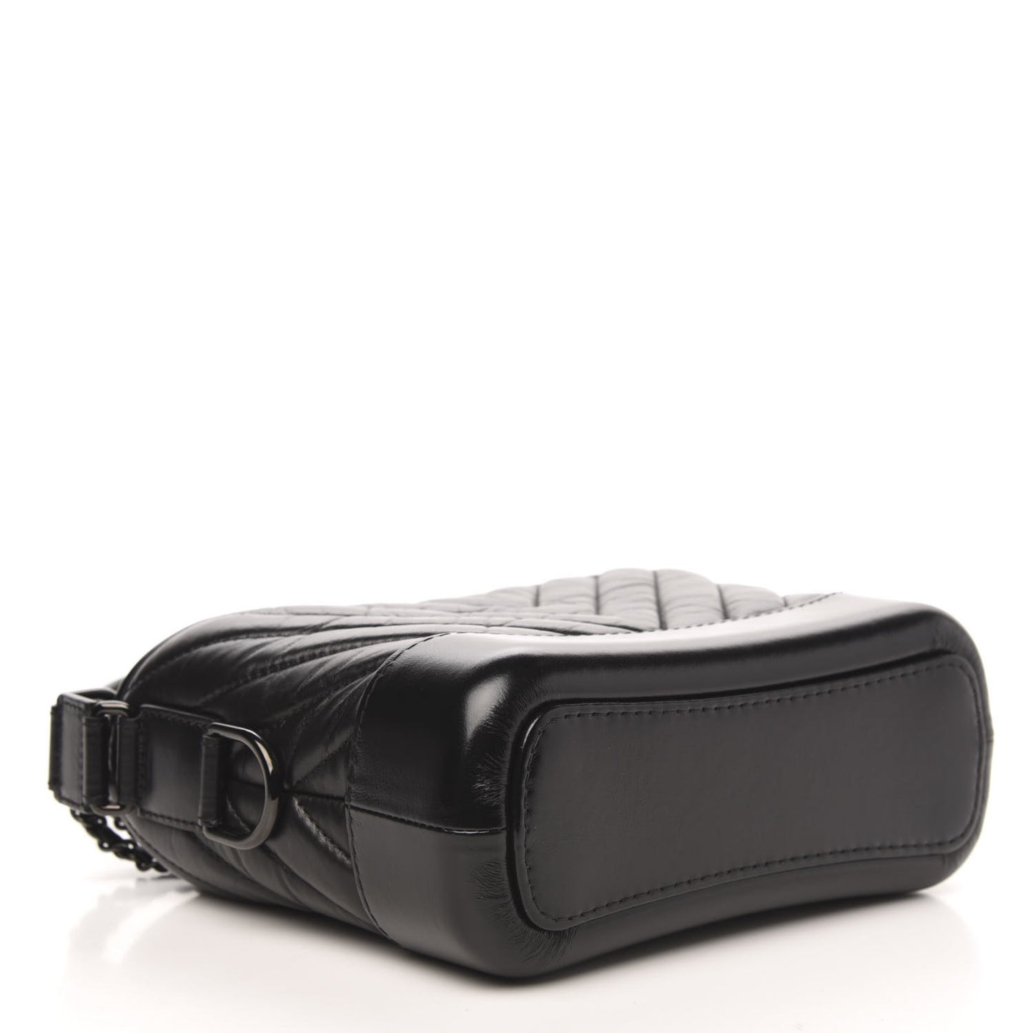Aged Calfskin Chevron Quilted Small Gabrielle Hobo So Black