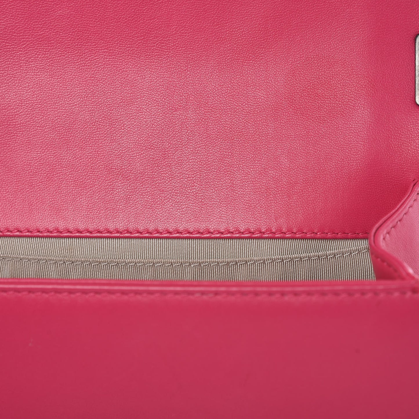 Lambskin Quilted Small Boy Flap Dark Pink
